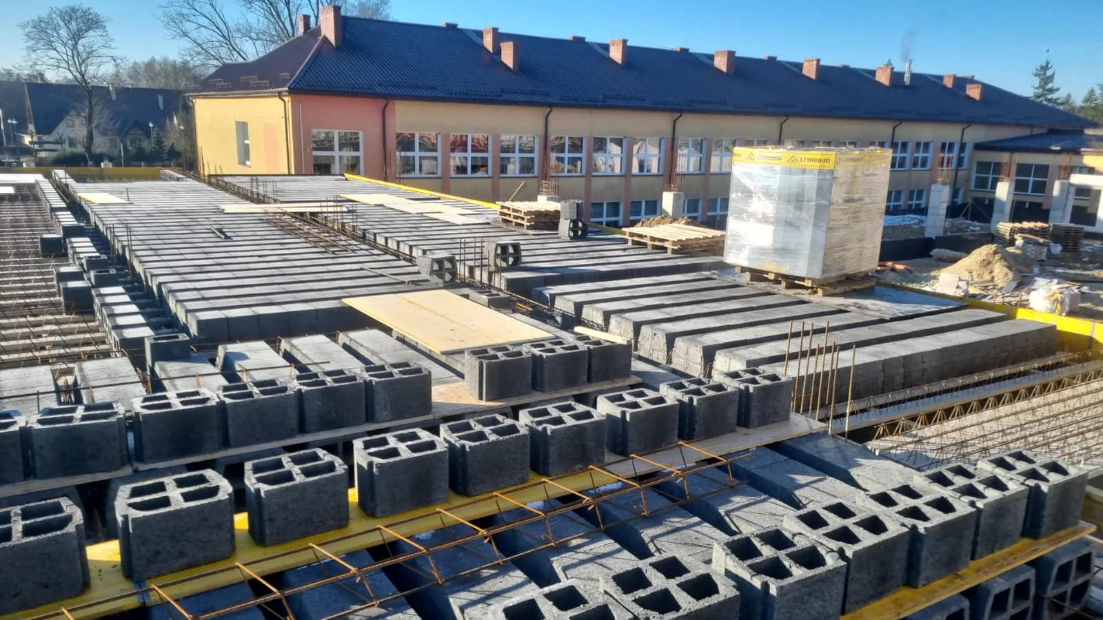 Elementy stropu Teriva przygotowane na inwestycji