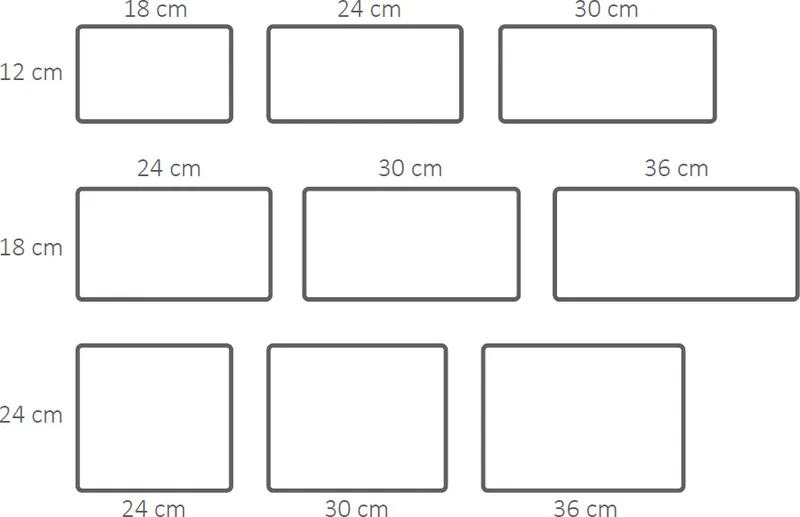 Rysunek formatów i wymiarów elementów Styrobud Akcento
