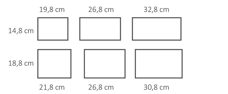 Rysunek formatów i wymiarów elementów Styrobud Camino