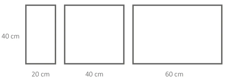 Rysunek formatów i wymiarów elementów Styrobud Moderno