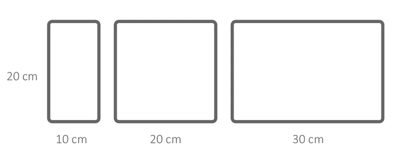 Rysunek formatów i wymiarów elementów Styrobud Resto
