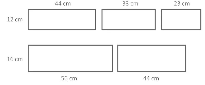 Rysunek formatów i wymiarów elementów Styrobud Vivien